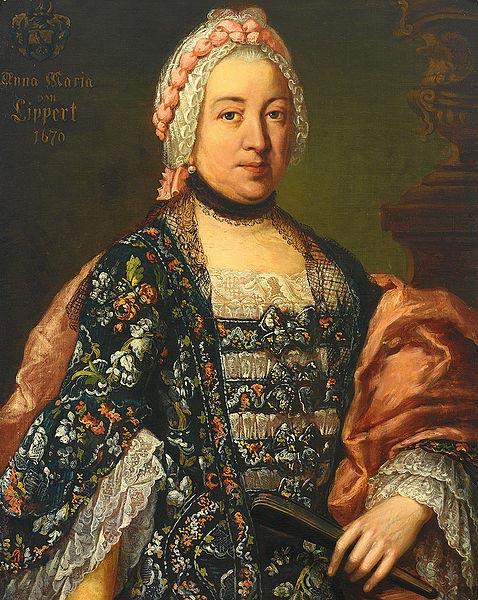 unknow artist Portrait der Anna Maria von Lippert, mit Wappen und Jahreszahl Germany oil painting art